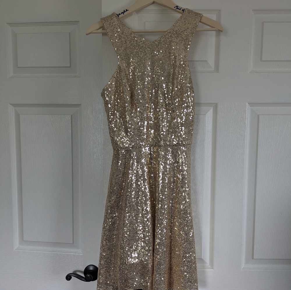 Champagne Sequined Dress